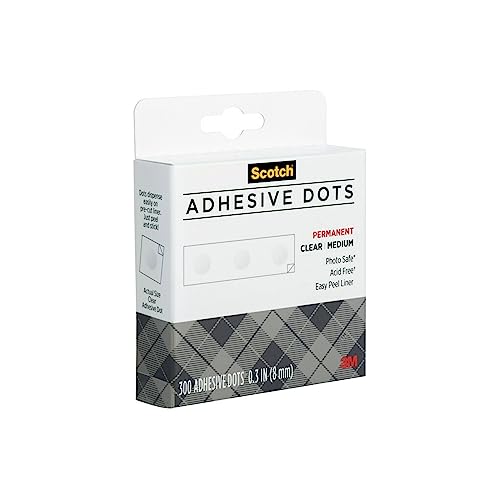 Scotch Adhesive Dots, Medium, 300 Dots/Pack, Easy Dispensing, Permanent, Photo-Safe (010-300M) - Image 3