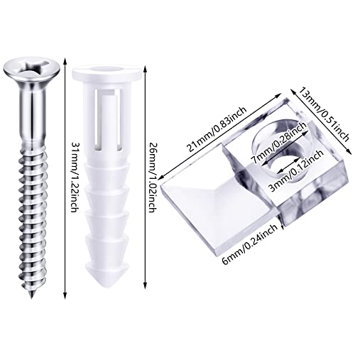 20 Pack Mirror Holder Clips Glass Retainer Clips Kit Mirror Hanging Kit Mirror Hanging Hardware with Screw and for Fixing Mirror Cabinet Door (Classic Style) - Image 6