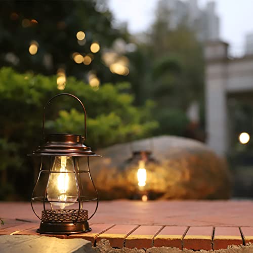 Hanging Solar Lantern,Solar Lantern Outdoor Waterproof,Solar Outdoor Lantern,Retro Desigh Outdoor Lanterns for Patio,Courtyard,Lawn,Garden - Image 2
