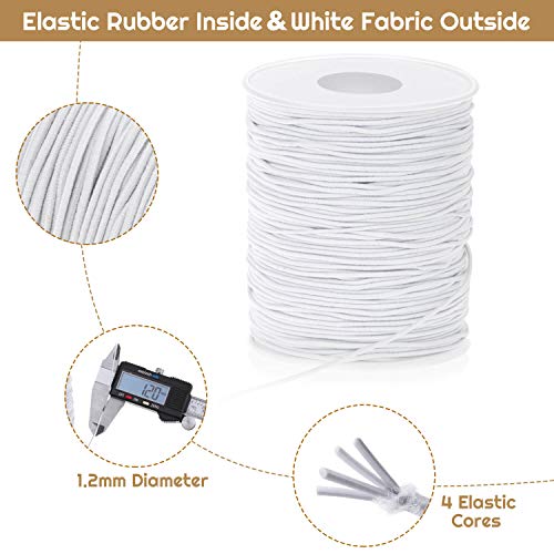 Elastic String for Bracelets, Selizo Elastic Cord Stretchy Bracelet String for Bracelets, Necklace, Beading and Sewing (1.2 MM, 109 Yards, White) - Image 6