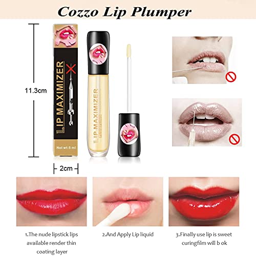 2 Pcs Lip Plumper Lip Gloss, Moisturizing Lips Plumper Vitamin E Plumping Lip Maximizer Serum Transparent Toot Lip Oil Lip Plumper Gloss, Natural Lip Plumper - Image 2