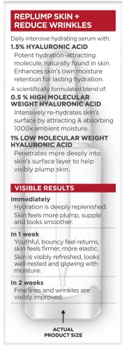 L'Oreal Paris Revitalift 1.5% Pure Hyaluronic Acid Face Serum, to Hydrate, Visibly Plump Skin, & Reduce Wrinkles, Fragrance Free 1 oz - Image 3
