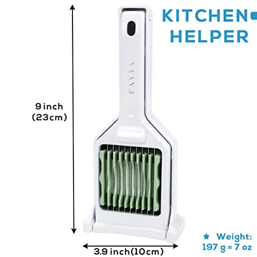 FAVIA Egg Slicer for Hard Boiled Eggs Mushroom Strawberry Cherry Tomato Kiwi Fruit with 9 Stainless Steel Blades Multipurpose Handy Kitchen Gadgets BPA Free Dishwasher Safe (Pastel Green) - Image 5