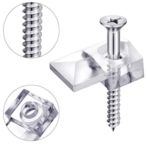 20 Pack Mirror Holder Clips Glass Retainer Clips Kit Mirror Hanging Kit Mirror Hanging Hardware with Screw and for Fixing Mirror Cabinet Door (Classic Style) - Image 4