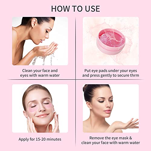 SUPUR NEWLING Eye Mask 60pcs, Collagen Under Eye Patches,Eye Masks for Dark Circles and Puffiness, Undereye Bags, Wrinkles, Moisturize Soothe Tighten Nourishing Eye Mask Skincare for women men - Image 2