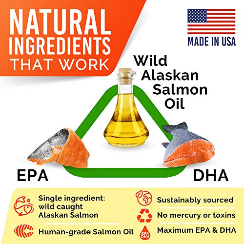 32oz Salmon Oil Omega 3 for Dogs - Fish Oil for Pets - Joint Health - Allergy Relief - Itch Relief, Shedding - Skin and Coat Supplement – Wild Alaskan Salmon Oil - Omega 3 6 9 - EPA & DHA Fatty Acids - Image 3