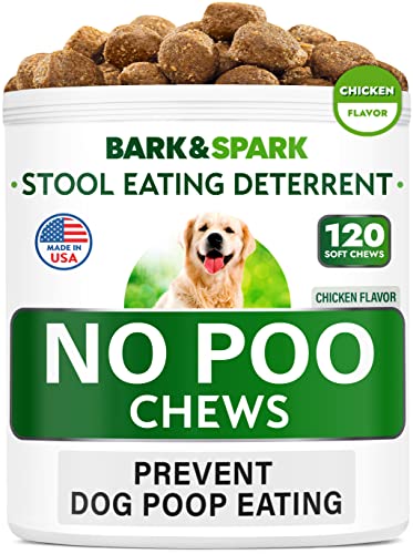 NO Poo Treats - Prevent Dog Poop Eating - Coprophagia Treatment - Stool Eating Deterrent - Probiotics & Enzymes - Digestive Health + Breath Aid - Made in USA - 120 Chews