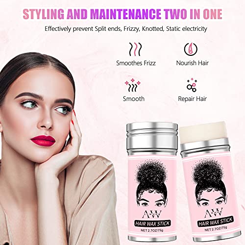 AnWoor Wax Stick for Hair, Hair Pomade Stick Smoothing & Slick Stick for Wigs Non-greasy Styling Hair Wax Stick for Flyaways - Image 6
