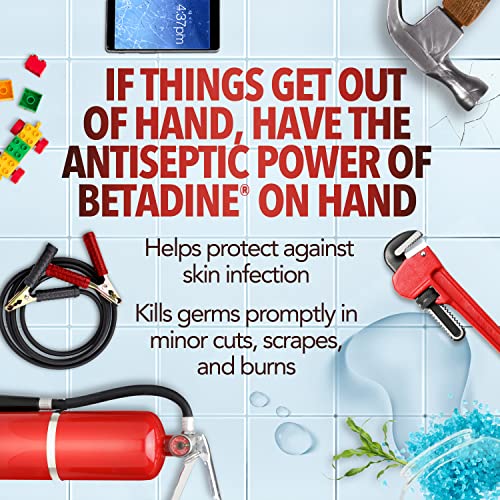 Betadine Antiseptic First Aid Solution, Povidone-iodine 10%, Infection Protection, Kills Germs In Minor Cuts Scrapes And Burns, No Sting Promise, No Alcohol or Hydrogen Peroxide, 8 FL OZ - Image 6