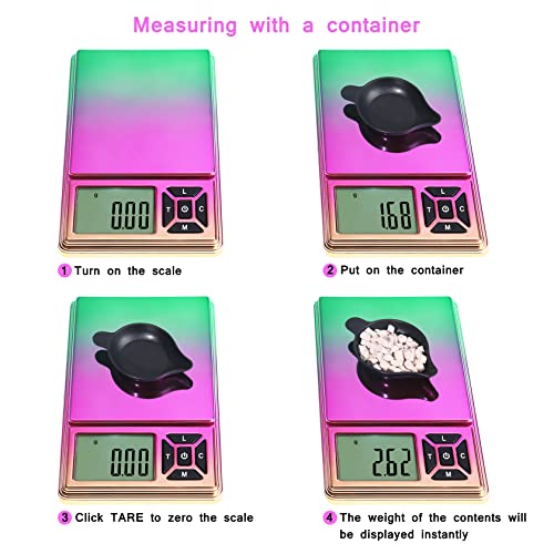 GRAM PRES Digital Pocket Scale 300g/0.01g Accuracy,Small Jewellery Coin Powder Scale Digital Gram and Oz with 50g Cal Weights,Digital Gram Scale - Image 4
