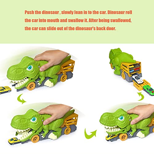 Aykzaqe Dinosaur Transport Truck Carrier Toys Eating Cars, Toys for 3 Year Old Boys, Toys for 4 Year Old Boys, Toys Trucks Cars for 3 4 5 6 + Year Old Boys, Monster Trucks for Boys 3 4 5 6 7 8 Years - Image 5