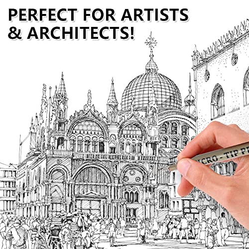Shuttle Art 18 Pack Micro-line Pens, Waterproof Archival Ink, 11 Colors in 0.3MM Felt Tip & 7 Blacks in Sizes 0.15MM to 0.5MM Multiliner For Journaling Technical Illustrating Drawing Manga Zentangle - Image 5