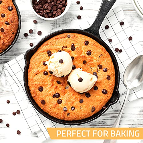Utopia Kitchen - Saute fry pan - Pre-Seasoned Cast Iron Skillet Set 3-Piece - Nonstick Frying Pan 6 Inch, 8 Inch and 10 Inch Cast Iron Set (Black) - Image 5