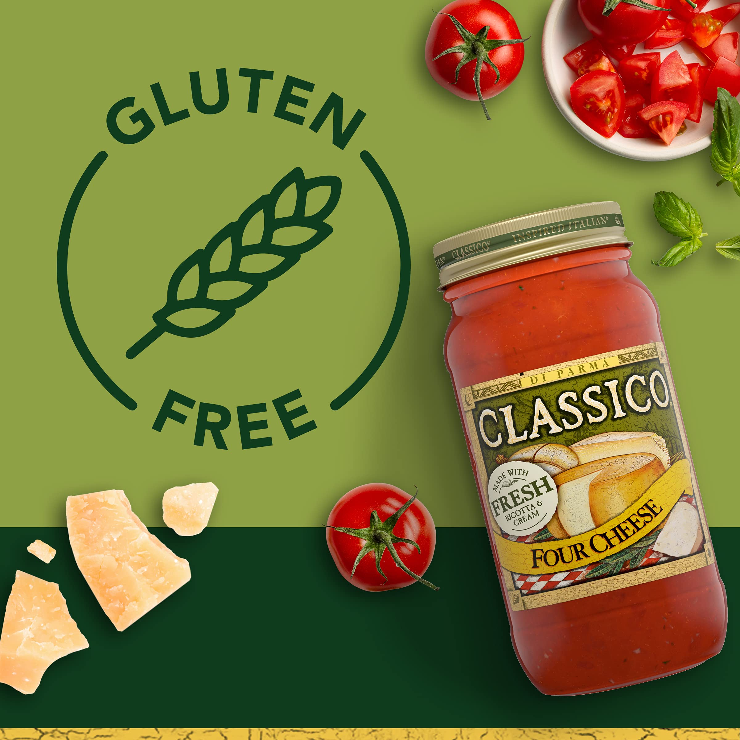 Classico Four Cheese Tomato Spaghetti Pasta Sauce (24 oz Jar) - Image 3